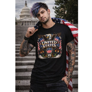 Vereinigte Staaten Patriotischer Adler T-Shirt – A
