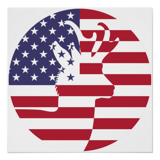 Vereinigte Staaten Staaten Pronghorn Poster (Vorderseite)