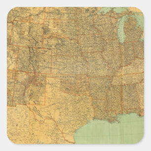 Vereinigte Staaten und Gebiete Quadratischer Aufkleber