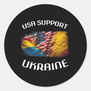 Vereinigte Staaten unterstützen Ukraine Stand Usa Runder Aufkleber