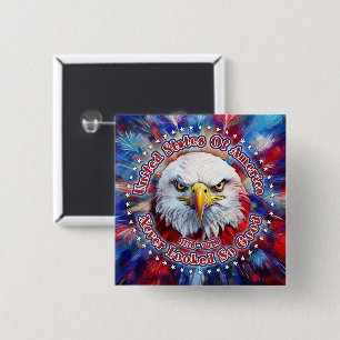 Vereinigte Staaten Von Amerika Niemals Roter Adler Button