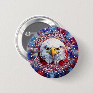 Vereinigte Staaten von Amerika Niemals Roter Adler Button