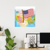 Vereinigte Staaten von Amerika Poster (Heimbüro)