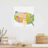 Vereinigte Staaten von Amerika Poster (Küche)