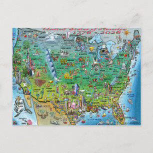 Vereinigte Staaten von Amerika Spaß-Karte Poster Postkarte
