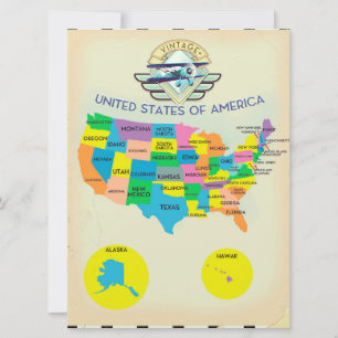 Vereinigte Staaten von Amerika Vintage-Stil Karte