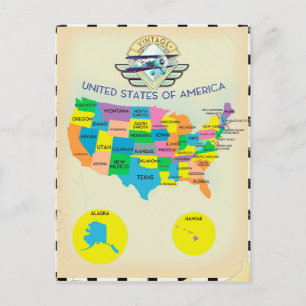Vereinigte Staaten von Amerika Vintage-Stil Karte