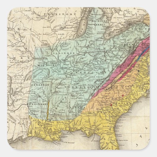 Vereinigte Staaten von Nordamerika Quadratischer Aufkleber (Vorderseite)