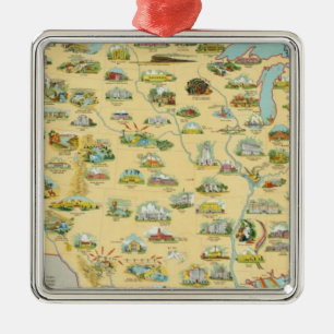 Vereinigte Staaten zeichnen auf Silbernes Ornament