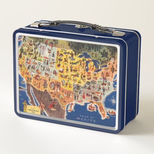 Vereinigte Staaten zeichnen - Ferien und Spiel auf Metall Brotdose (Rückseite)