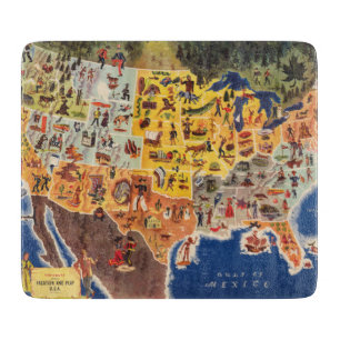 Vereinigte Staaten zeichnen - Ferien und Spiel auf Schneidebrett