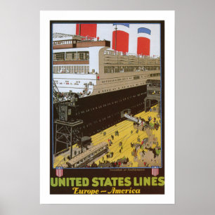 Vereinigte Staaten zeichnen, Leviathan am Dock Poster