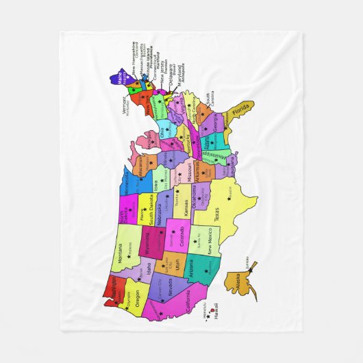 Vereinigte Staaten zeichnen Staatsnamen und Fleecedecke (Vorderseite)