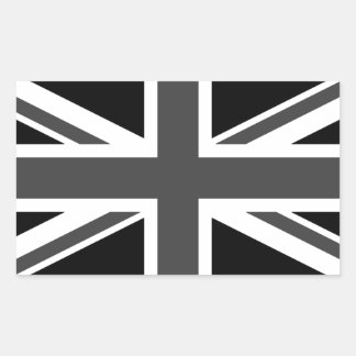 Vereinigtes Königreich: Black Union Jack Rechteckiger Aufkleber
