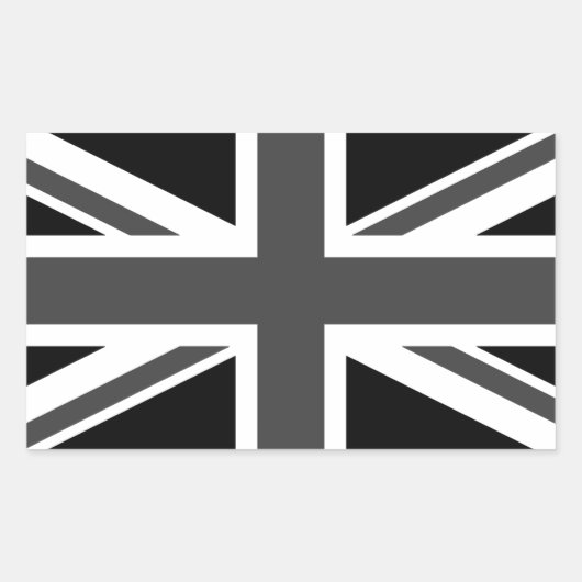 Vereinigtes Königreich: Black Union Jack Rechteckiger Aufkleber (Vorderseite)