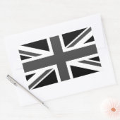 Vereinigtes Königreich: Black Union Jack Rechteckiger Aufkleber (Umschlag)