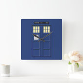 Vereinigtes Königreich - Blue Police Public Call B Quadratische Wanduhr (Zuhause)