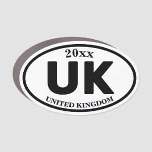 Vereinigtes Königreich Euro 2 Letter Custom Oval Auto Magnet