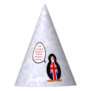 Vereinigtes Königreich Flagge Feiertag Frau Pengui Partyhütchen