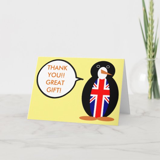 Vereinigtes Königreich Frau Penguin Dankeskarte (Vorderseite)