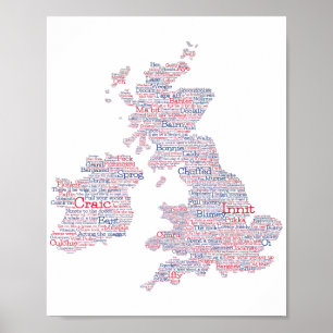 Vereinigtes Königreich / Großbritannien Slang Word Poster