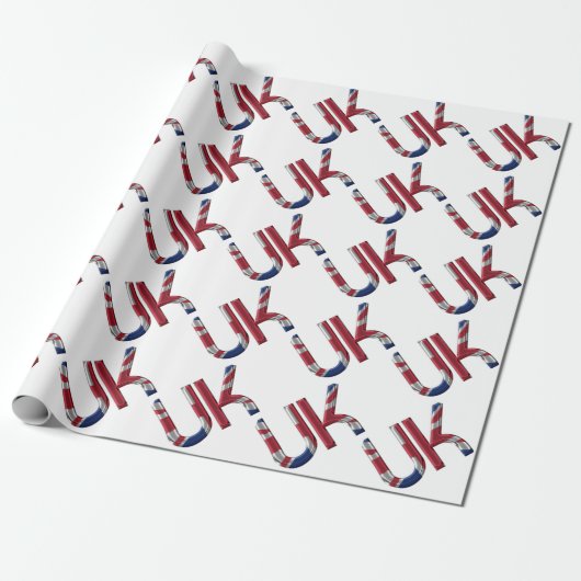 Vereinigtes Königreich Initial Union Jack Flag Col Geschenkpapier (Ungerollt)