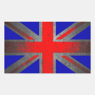 Vereinigtes Königreich Neon Grunge Flag Rechteck A Rechteckiger Aufkleber