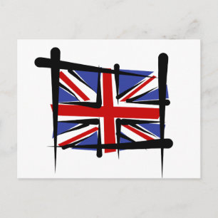 Vereinigtes Königreich Pinselflagge Postkarte