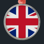 Vereinigtes Königreich Silbernes Ornament<br><div class="desc">Flagge des Vereinigten Königreichs. Vollständig anpassbar. Das Vereinigte Königreich Großbritannien und Nordirland verwendet als Nationalflagge das königliche Banner namens Gewerkschaft Flag oder, wenn es auf See geflogen wird, Union Jack. Das aktuelle Design der Gewerkschaft Flag stammt aus der Gewerkschaft von Irland und Großbritannien im Jahr 1801. Es besteht aus dem...</div>