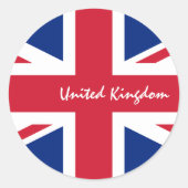 Vereinigtes Königreich und Britische Fahne Patriot Runder Aufkleber (Vorderseite)