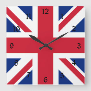 Vereinigtes Königreich Union Jack Flagge Britische Quadratische Wanduhr