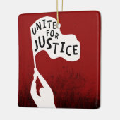 Vereinigung für Gerechtigkeit! Protest Slogan Bann Keramikornament (Links)