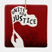 Vereinigung für Gerechtigkeit! Protest Slogan Bann Keramikornament (Rückseite)