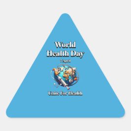 Vereinigung für Gesundheit. Weltgesundheitstag. T- Dreieckiger Aufkleber