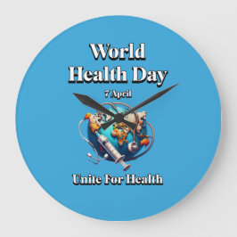 Vereinigung für Gesundheit. Weltgesundheitstag. T- Große Wanduhr