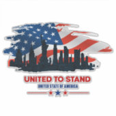 Vereint | 14" x 14"- glänzend transparent aufkleber (Vorderseite)