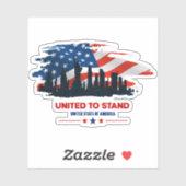 Vereint | 3"x 3"- glänzend transparent aufkleber (Blatt)