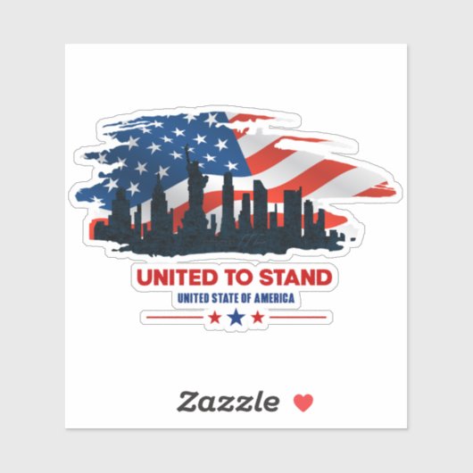 Vereint | 4"x 4"- glänzend transparent aufkleber (Blatt)