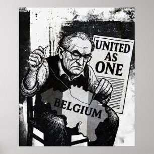 Vereint als Eins – Belgien Vintage Poster