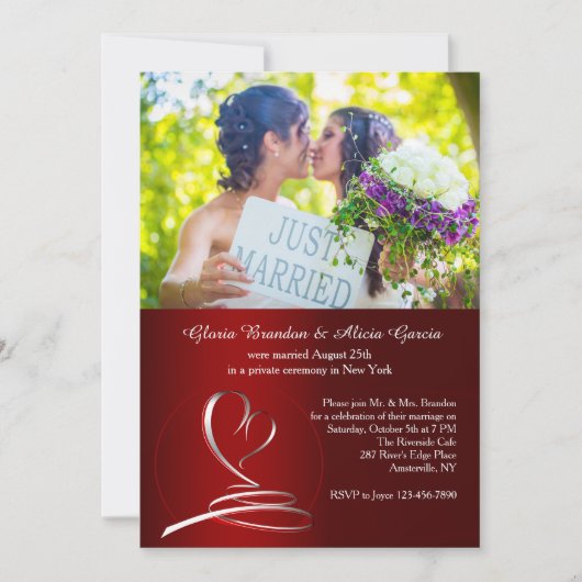 Vereint im letzten Foto nach der Hochzeitsfeier Einladung (Vorderseite)