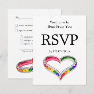 🌈 Vereint im Stolz – mit Essensauswahl RSVP Karte