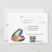 🌈Vereint im Stolz – mit Menü & QR-Code RSVP Karte (Rückseite)