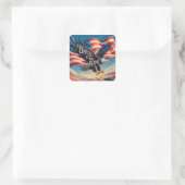 vereint leuchten wir quadratischer aufkleber (Tasche)