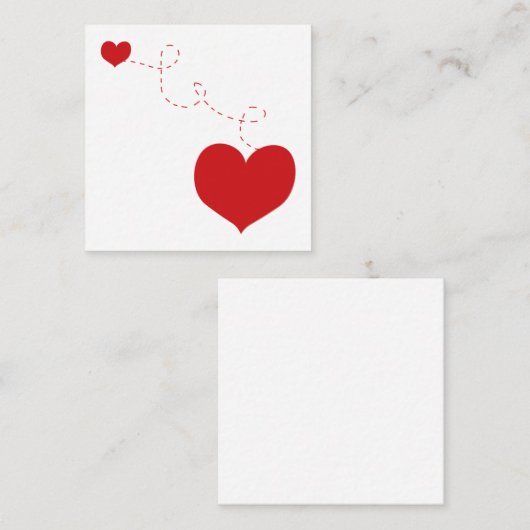 vereint rote Herzen Mitteilungskarte (Vorne/Hinten)