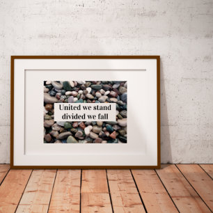 Vereint sind wir gespalten, wir fallen Sprichwort Poster