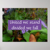 Vereint sind wir gespalten, wir fallen sprichwörtl poster (Vorne)
