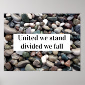 Vereint sind wir gespalten, wir fallen sprichwörtl poster (Vorne)