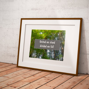 Vereint sind wir gespalten, wir fallen sprichwörtl poster