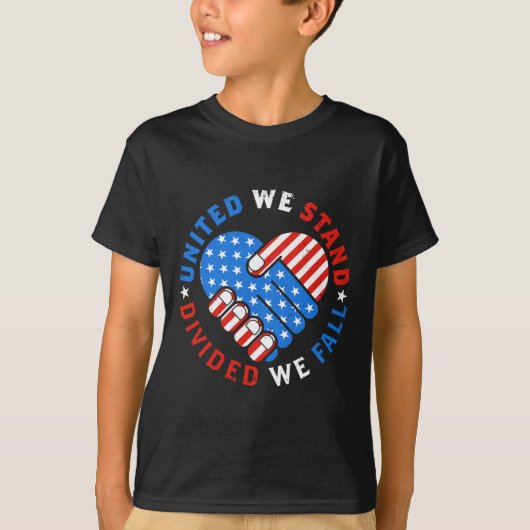 Vereint sind wir gespalten Wir fallen US-amerikani T-Shirt (Vorderseite)