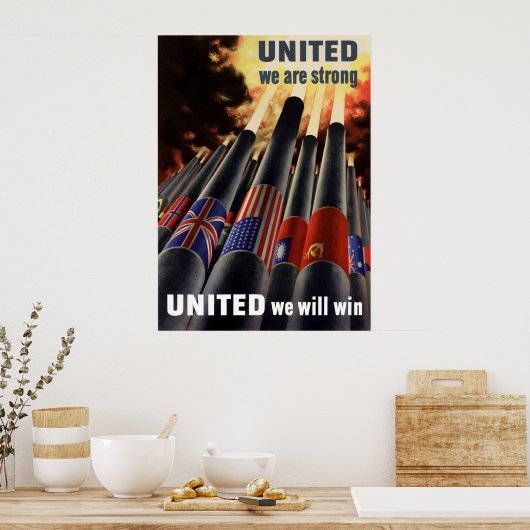 Vereint sind wir stark poster (Küche)